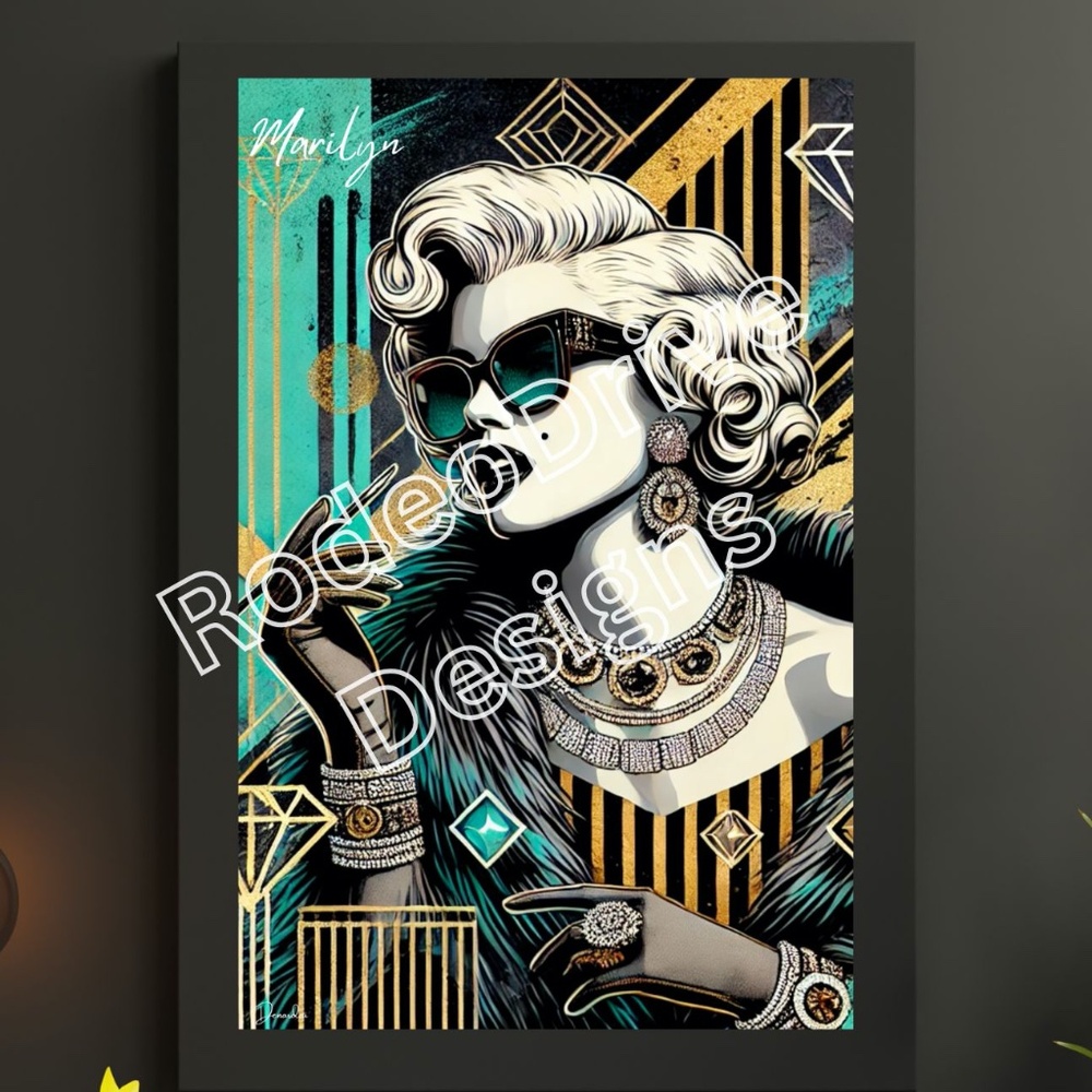 Marilyn Monroe Luxe 11x17 Art Print Limited Edition from Rodeo Drive Designs
